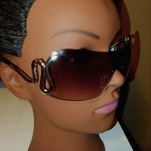 Brown Snake Shield Sunglasses